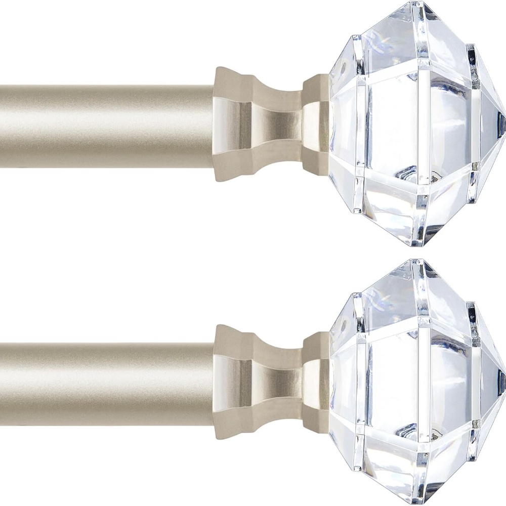 TONIAL 2 Pack Curtain Rods 32 to 58 Inch Champagne Gold